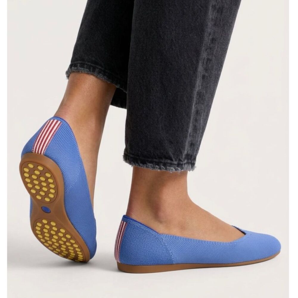 Rothy’s The Flat Ballet Flats True Blu Women’s Size 9.5 New